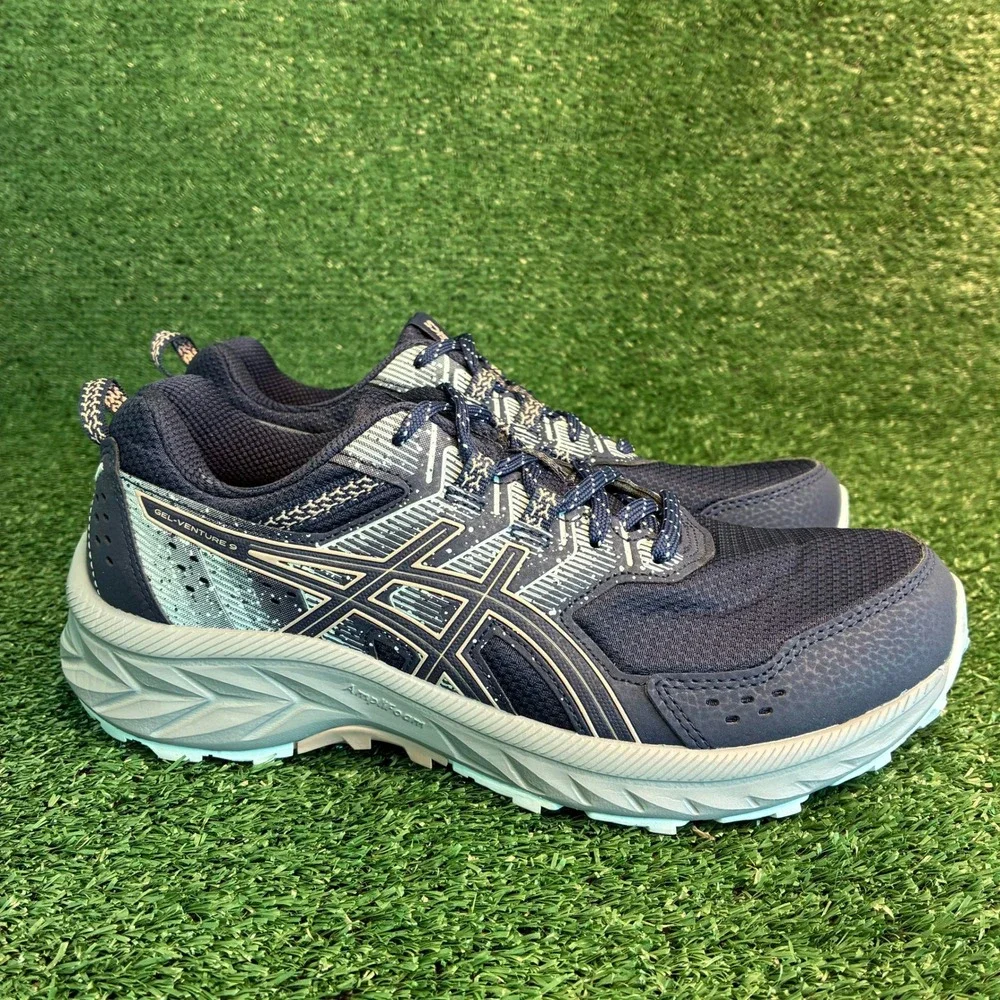 ASICS Gel-Venture 9 Trail Running AmpliFoam Ortholite Shoes Navy Blue Womens 8